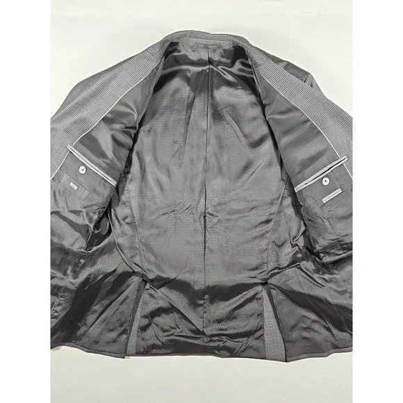 HUGO Hugo Boss 100% Virgin Wool Blazer Sport Coat 36S Houndstooth Pattern - Picture 11 of 16